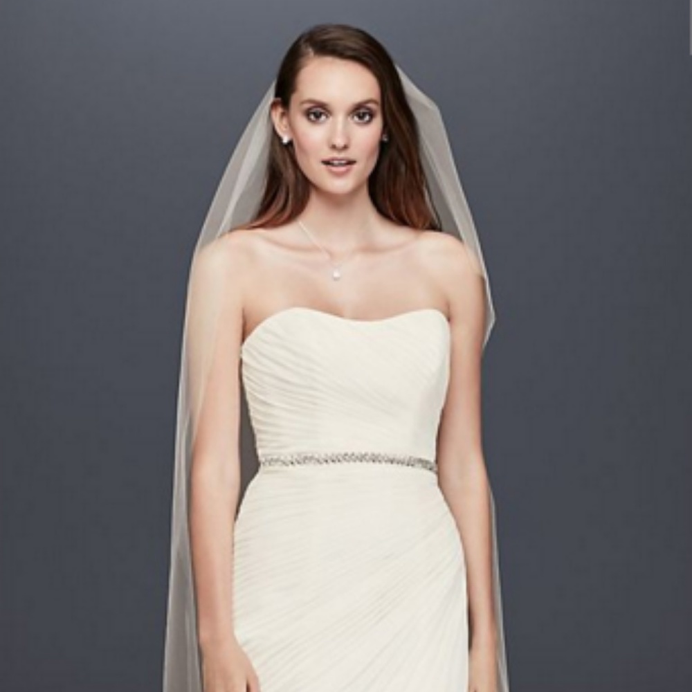 Crinkle Chiffon Wedding Dress with Draping